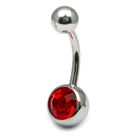Steel Jewelled Belly Bar - 12mm