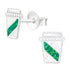 Sterling Silver Take Away Coffee Cup Ear Stud Earrings ES77