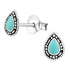 Sterling Silver Turquoise Pear Ear Stud Earrings ES140