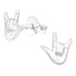 Sterling Silver I Love you Sign Ear Stud Earrings ES142