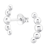 Sterling Silver 5 Ball Crescent Ear Stud Earrings ES146