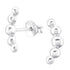 Sterling Silver 5 Ball Crescent Ear Stud Earrings ES146