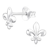 Sterling Silver Fleur De Lis Ear Stud Earrings ES138