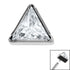 Titanium Bezel Set Jewelled Triangle for Internal Thread shafts in 1.2mm
