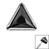Titanium Bezel Set Jewelled Triangle for Internal Thread shafts in 1.2mm