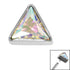 Titanium Bezel Set Jewelled Triangle for Internal Thread shafts in 1.2mm