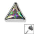 Titanium Bezel Set Jewelled Triangle for Internal Thread shafts in 1.2mm