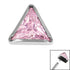 Titanium Bezel Set Jewelled Triangle for Internal Thread shafts in 1.2mm