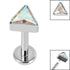 Titanium Internally Threaded Labrets 1.2mm - Titanium Bezel Set Jewelled Triangle
