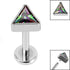 Titanium Internally Threaded Labrets 1.2mm - Titanium Bezel Set Jewelled Triangle