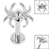 Titanium Internally Threaded Labrets 1.2mm - Titanium Spider