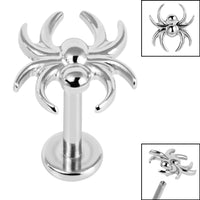 Titanium Internally Threaded Labrets 1.2mm - Titanium Spider