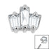 Steel Claw Set CZ 3 Jewelled Baguette Fan for Internal Thread shafts in 1.2mm