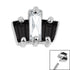 Steel Claw Set CZ 3 Jewelled Baguette Fan for Internal Thread shafts in 1.2mm