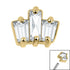 Steel Claw Set CZ 3 Jewelled Baguette Fan for Internal Thread shafts in 1.2mm