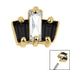 Steel Claw Set CZ 3 Jewelled Baguette Fan for Internal Thread shafts in 1.2mm