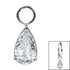 Titanium Charm - Claw Set Jewelled Pear Drop