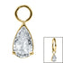 Titanium Charm - Claw Set Jewelled Pear Drop