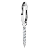 Titanium Hinged Clicker Ring with Titanium 5 Jewelled Bar Charm