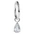 Titanium Hinged Clicker Ring with Titanium Jewelled Pear Drop Charm