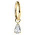 Titanium Hinged Clicker Ring with Titanium Jewelled Pear Drop Charm