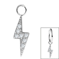 Titanium Charm - Jewelled Lightning Bolt