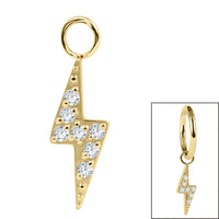 Titanium Charm - Jewelled Lightning Bolt