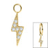 Titanium Charm - Jewelled Lightning Bolt