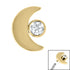 Titanium Crescent Moon and Jewel for Internal Thread shafts in 1.2mm