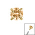 Gold Titanium Claw Set Round CZ Jewel for Internal Thread shafts in 1.2mm