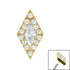 Titanium Jewelled Diamond Shaped Halo Top for Internal Thread shafts in 1.2mm