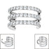 Titanium Pave Set Jewelled Triple Band Hinged Clicker Ring