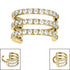 Titanium Pave Set Jewelled Triple Band Hinged Clicker Ring