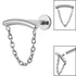 Titanium Internally Threaded Labrets 1.2mm - Titanium Single Loop Chain Drop
