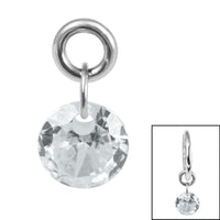 Titanium Charm - Floating Round Gem