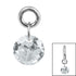 Titanium Charm - Floating Round Gem