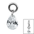Titanium Charm - Floating Teardrop Gem