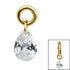 Titanium Charm - Floating Teardrop Gem