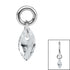 Titanium Charm - Floating Marquise Gem