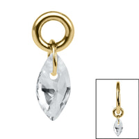 Titanium Charm - Floating Marquise Gem