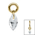 Titanium Charm - Floating Marquise Gem