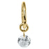 Titanium Hinged Clicker Ring with Titanium Floating Round Gem Charm