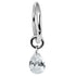 Titanium Hinged Clicker Ring with Titanium Floating Teardrop Gem Charm
