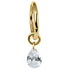 Titanium Hinged Clicker Ring with Titanium Floating Teardrop Gem Charm