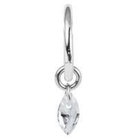 Titanium Hinged Clicker Ring with Titanium Floating Marquise Gem Charm