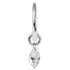 Titanium Hinged Clicker Ring with Titanium Floating Marquise Gem Charm