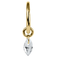 Titanium Hinged Clicker Ring with Titanium Floating Marquise Gem Charm