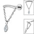 Titanium Internally Threaded Labrets 1.2mm - Titanium Jewelled Marquise Chain Loop