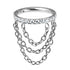 Titanium Side Jewelled Orbit Triple Loop Chain Hinged Clicker Ring