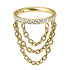 Titanium Side Jewelled Orbit Triple Loop Chain Hinged Clicker Ring